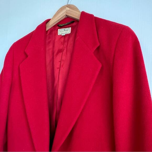 Vintage LL Bean wool and cashmere red blazer jacket Freeport Maine size 10R - Picture 5 of 6